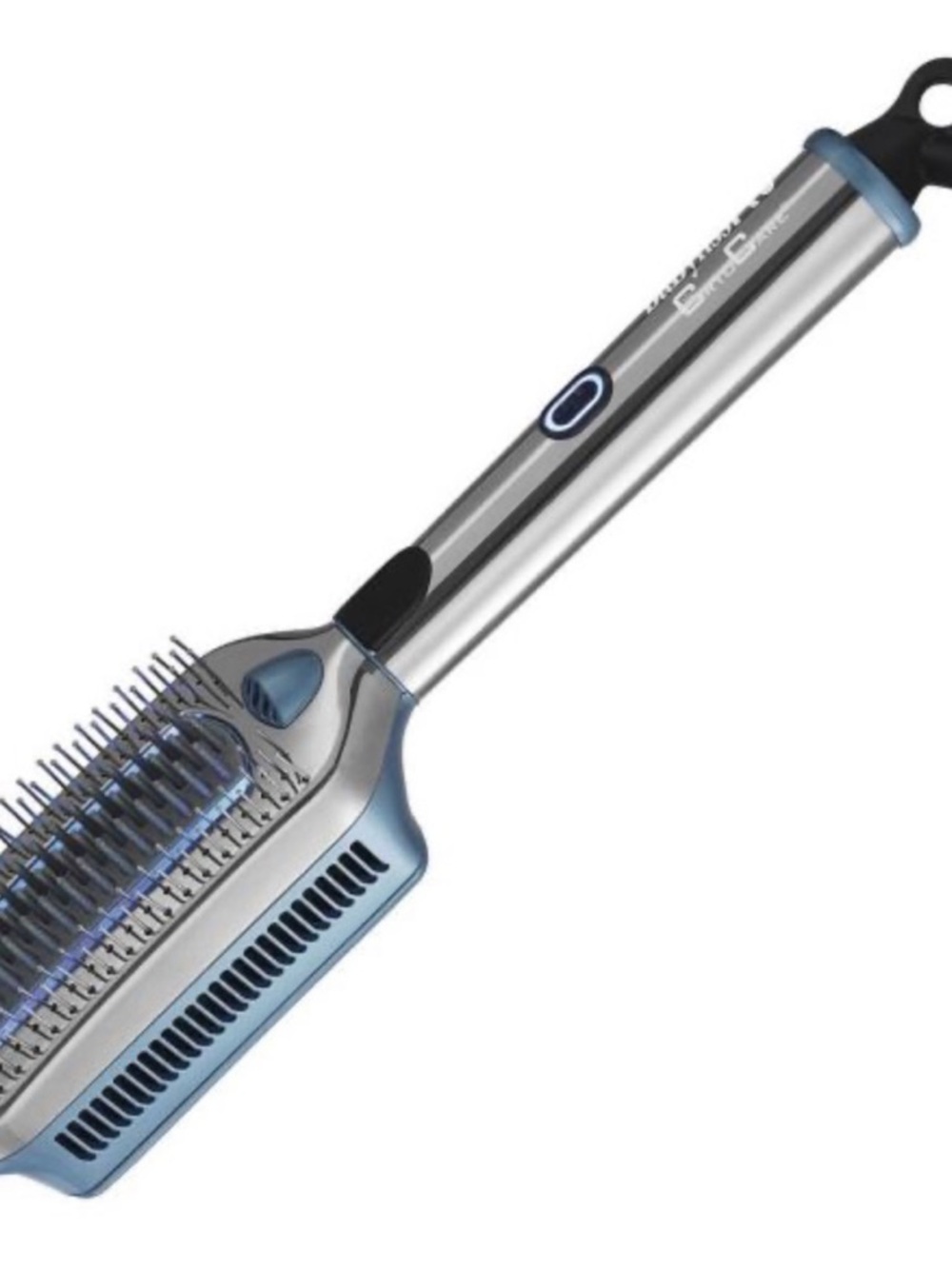 Blue Heated Paddle Styling Brush for Smooth Hair